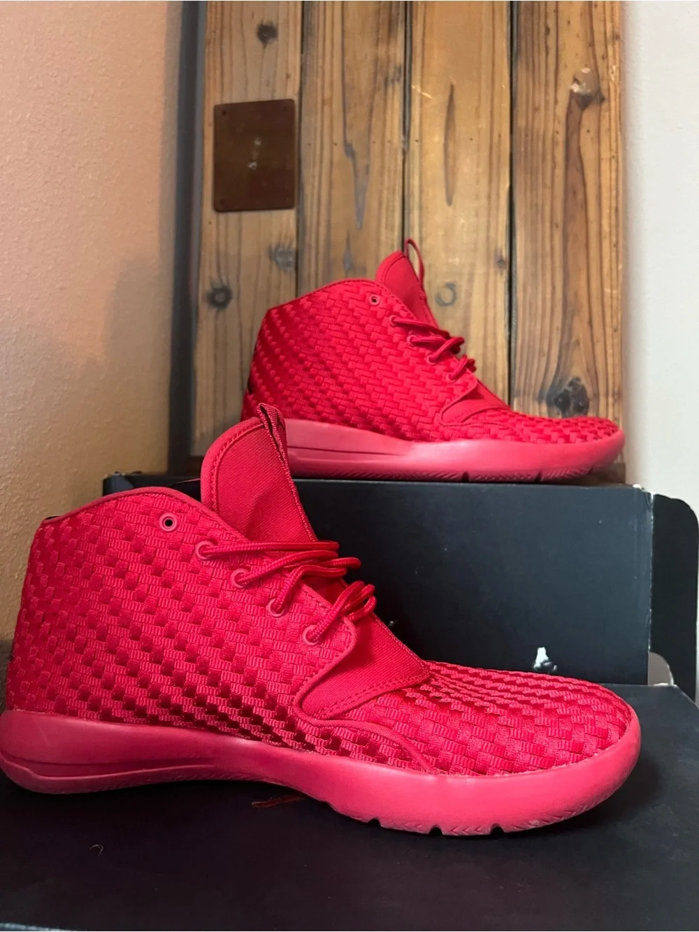 Jordan Kids Red High-Top Sneakers